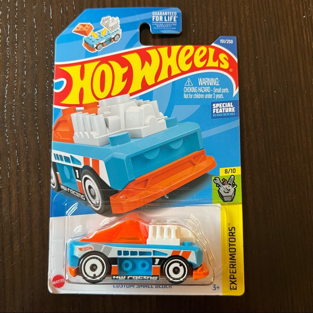 Hot Wheels Experimotors Orange and Blue Custom Small Block 8/10 151/250
